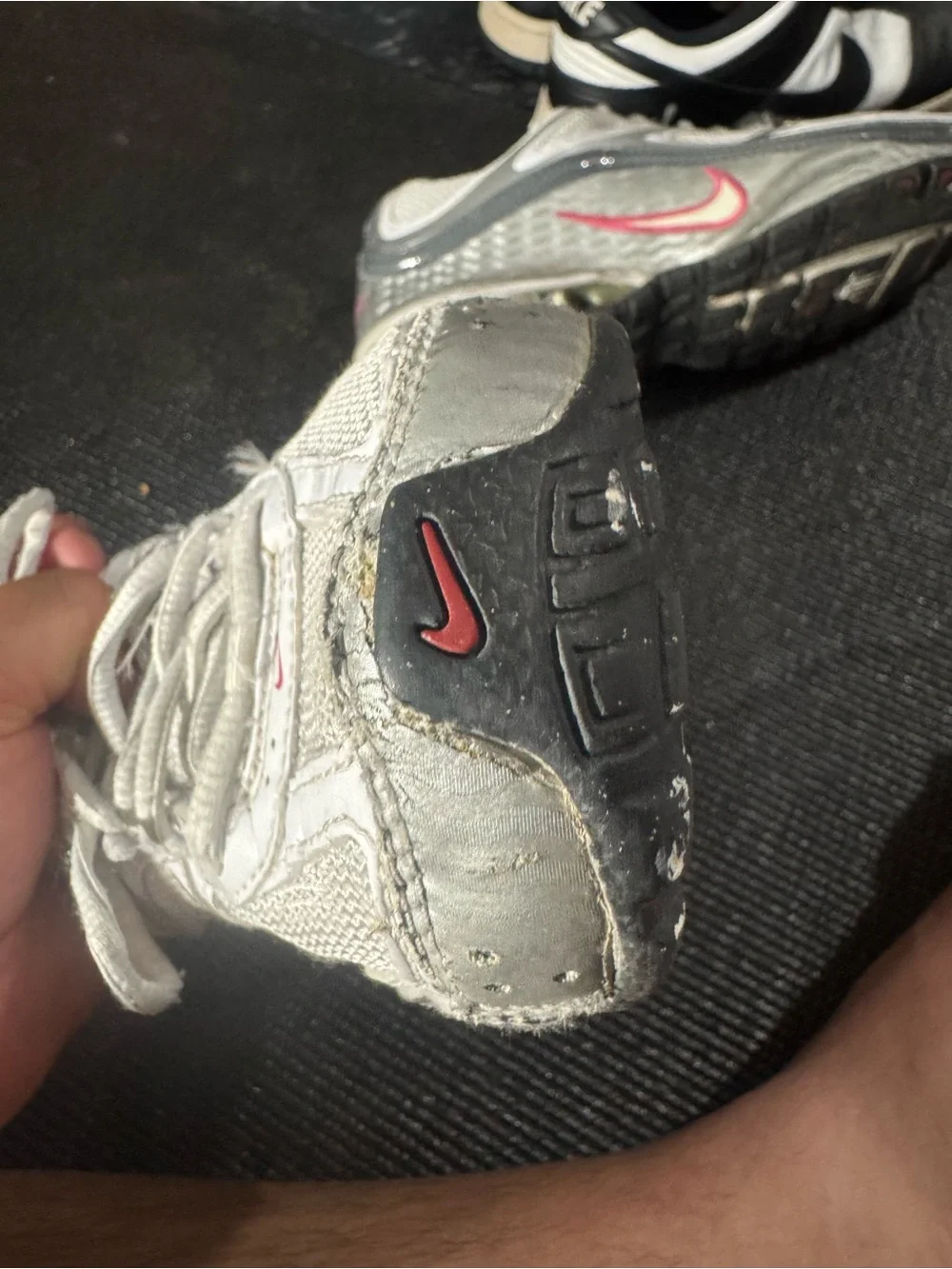 Nike Kids White Sneakers with Pink Accents
